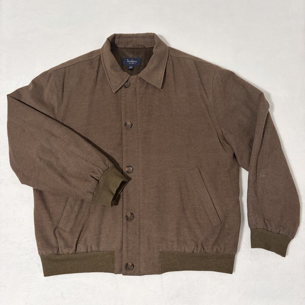 TURNBURY Jacket Brown Men’s Large Full Zip Casual Wool High Quality